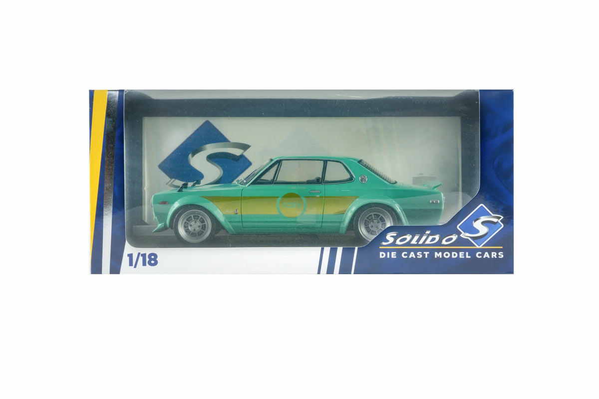 Solido 1970 Nissan Skyline 2000 GT-R (KPGC10) Hakosuka Solido Works Mint Green 1:18