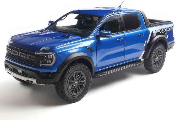 Solido 2024 Ford Ranger Raptor Crew Cab Pickup Truck Blue Lightning