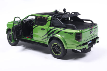 Solido 2024 Ford Ranger Raptor Crew Cab Pickup Truck Green Metallic 1:18