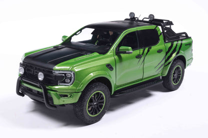 Solido 2024 Ford Ranger Raptor Crew Cab Pickup Truck Green Metallic 1:18