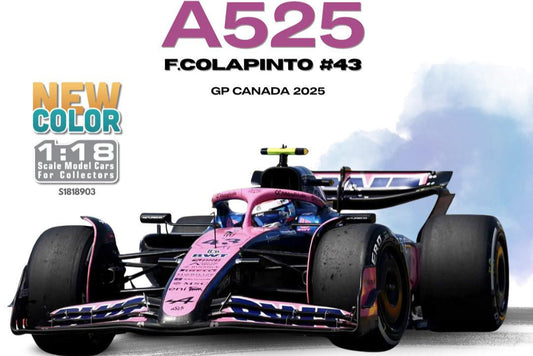 Solido Alpine F1 Team A525 #43 Colapinto Canada GP 2025 Pink 1:18