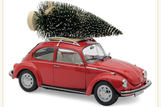 Norev 1973 VW Beetle (Bug) 1303 w/ Christmas Tree Red 1:18