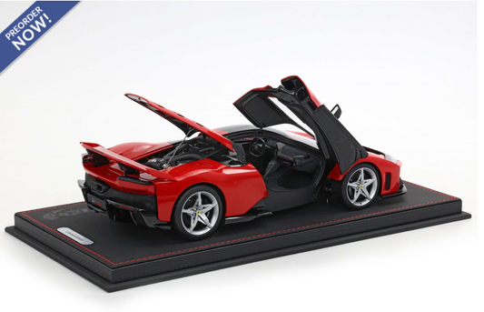 BBR 2026 Ferrari F80 Rosso Corsa (Ferrari Red) w Silver Wheels Diecast w/ FULL Openings 1:18 LUXURY PACK