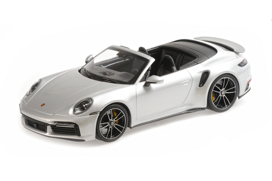 Minichamps 2020 Porsche 911 992 Turbo S Cabriolet Silver Metallic 1:18