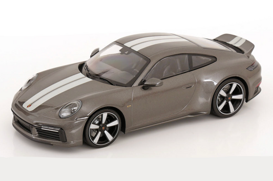 Minichamps 2022 Porsche 911 992 Sport Classic Grey w/ White Stripes 1:18 SEALED