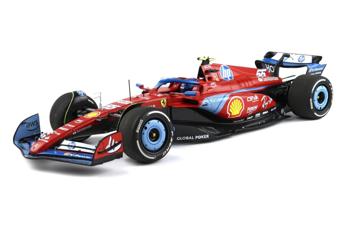 BBR Ferrari F1 SF-24 Team Scuderia #55 5th Miami GP 2024 (Sainz) Red 1:18