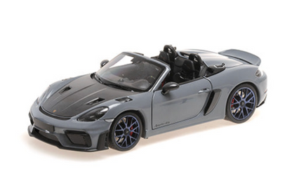 Minichamps 2024 Porsche 718 Cayman Spyder RS w/ Weissach Package Arctic Grey 1:18