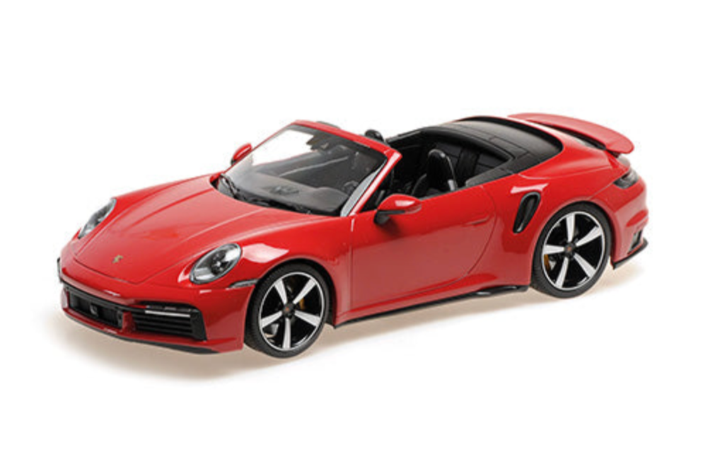 Minichamps 2020 Porsche 911 992 Turbo S Cabriolet Guards Red 1:18