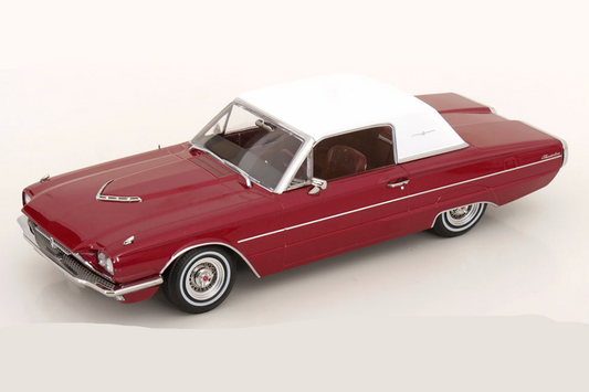 KK Scale 1966 Ford Thunderbird Coupe Dark Red Metallic 1:18