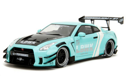 Jada Pink Slips Nissan Skyline GT-R R35 Liberty Walk Seafoam Mint Green 1:18