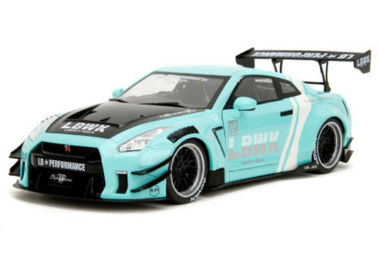 Jada Pink Slips Nissan Skyline GT-R R35 Liberty Walk Seafoam Mint Green 1:18