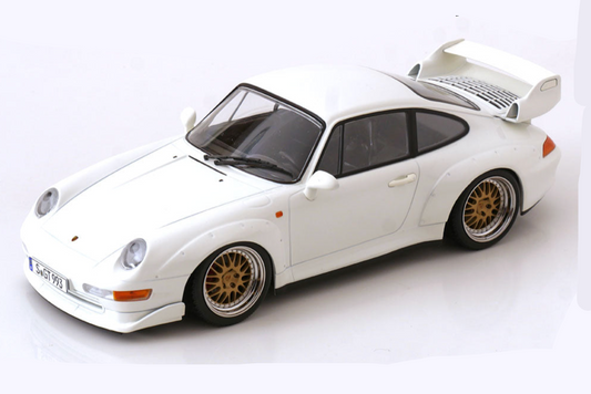 KK Scale 1996 Porsche 911 993 GT2 w/ Gold BBS Wheels White 1:18
