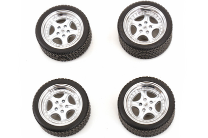 KK Scale Speedline Silver Wheel and Tire Set 1:18