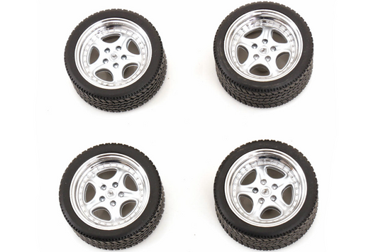 KK Scale Speedline Silver Wheel and Tire Set 1:18