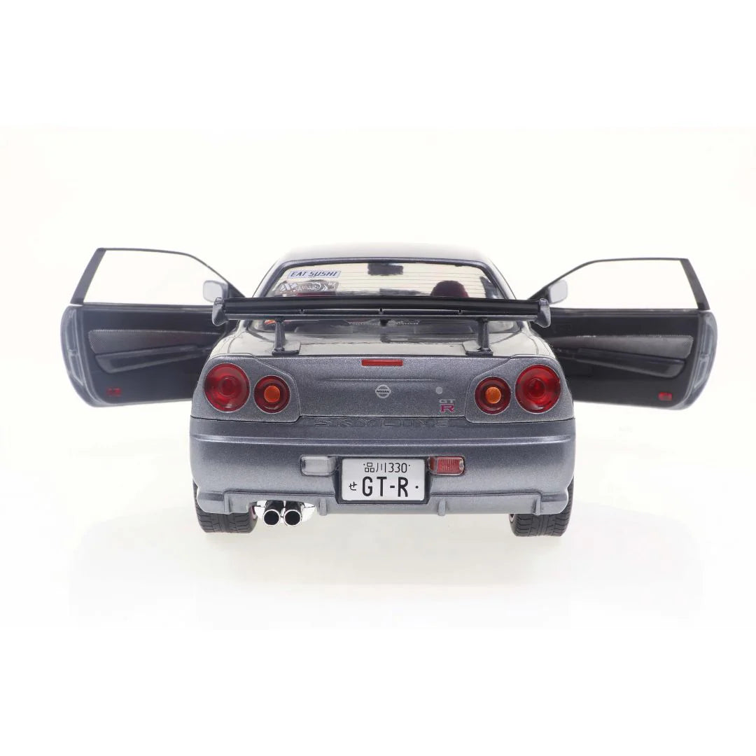 Solido 1999 Nissan Skyline GT-R (R34) Silver w/ Purple Accents 1:18