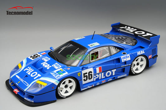 Tecnomodel Ferrari F40 LM 1996 Pilot Pen Racing #56 24hr Le Mans 1996 Blue w/ White Wheels 1:18