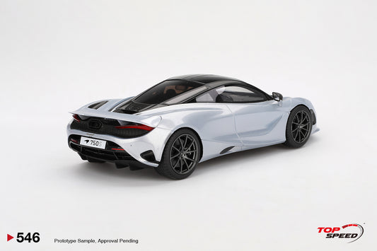 Topspeed 2023 Mclaren 750S Ice Silver 1:18