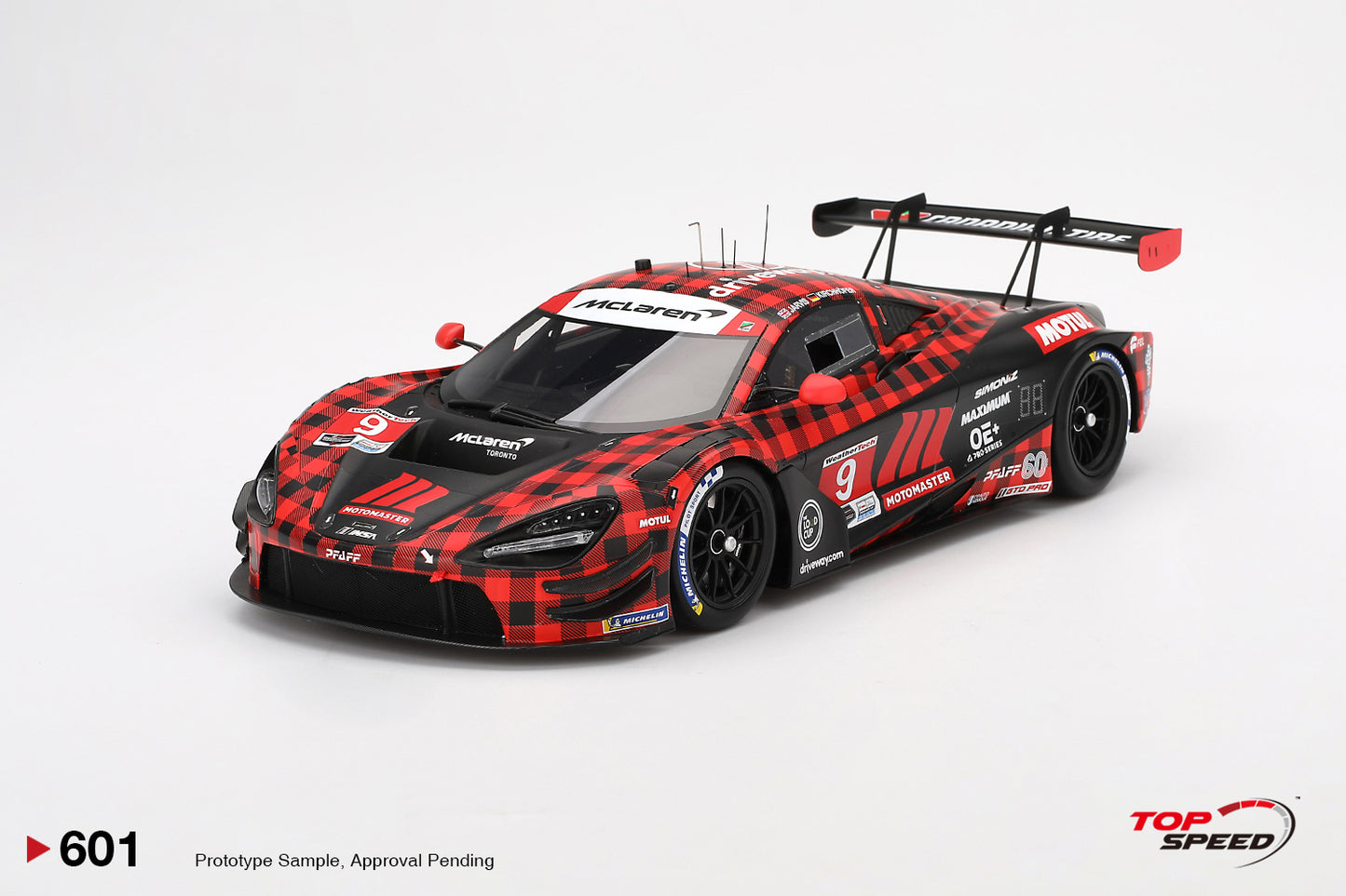Topspeed Mclaren 720S GT3 EVO #9 Pfaff Motorsport Plaid 2024 IMSA Chevrolet Grand Prix Red 1:18