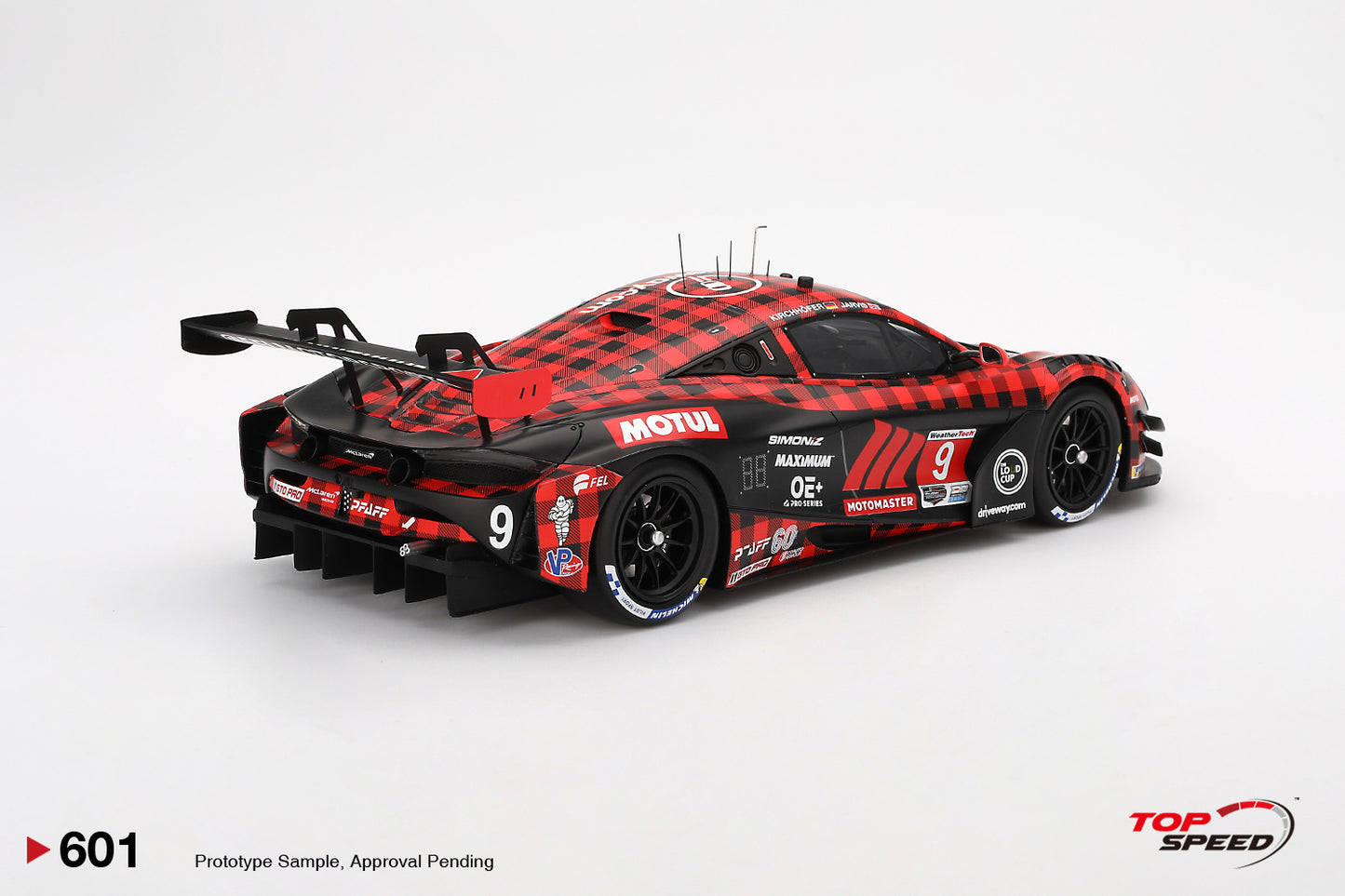 Topspeed Mclaren 720S GT3 EVO #9 Pfaff Motorsport Plaid 2024 IMSA Chevrolet Grand Prix Red 1:18