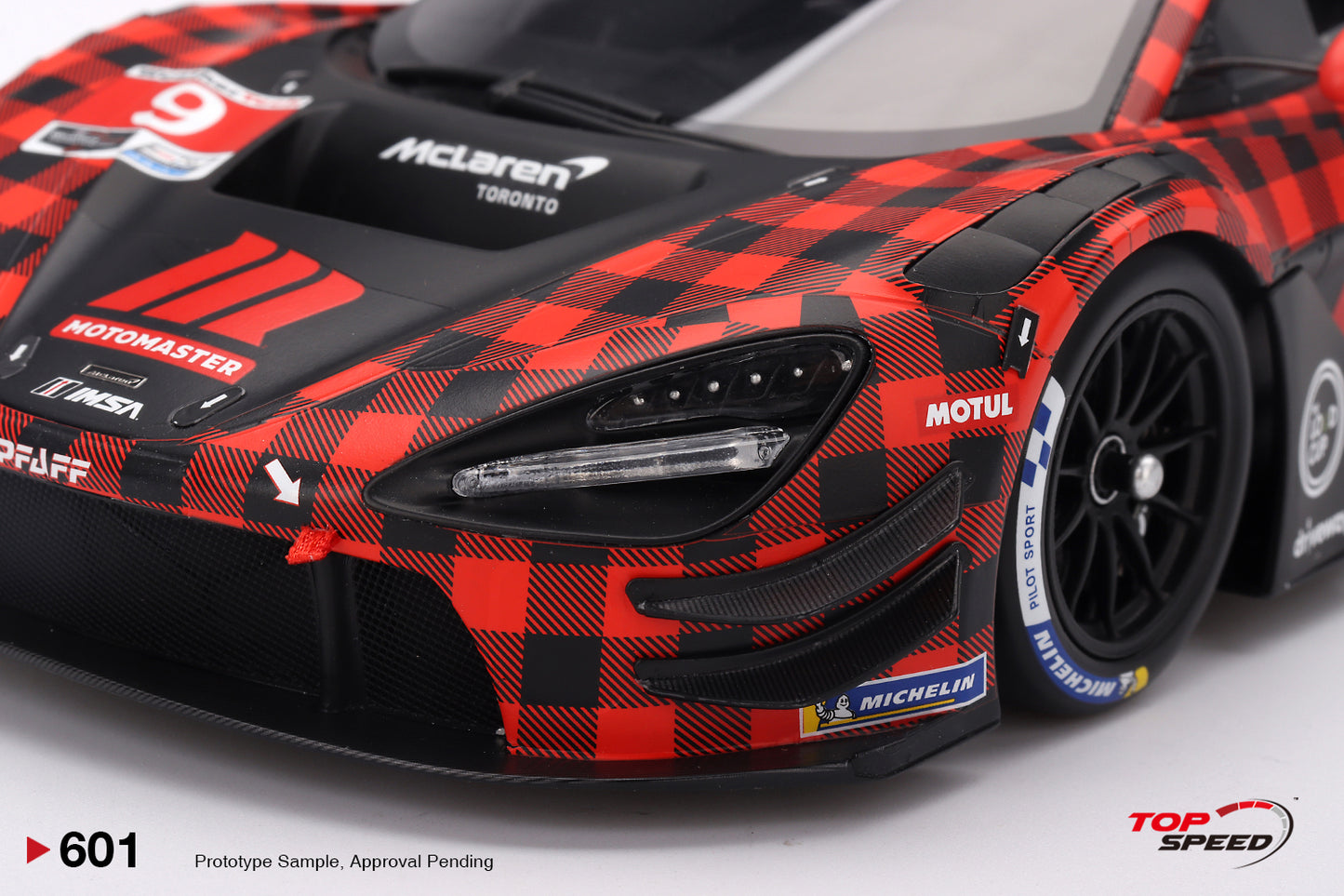 Topspeed Mclaren 720S GT3 EVO #9 Pfaff Motorsport Plaid 2024 IMSA Chevrolet Grand Prix Red 1:18