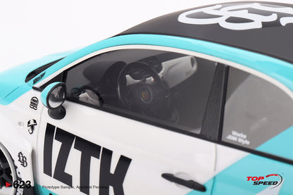 Topspeed Fiat Abarth 595 LB-Works x Abas Works IZTK Teal 1:18