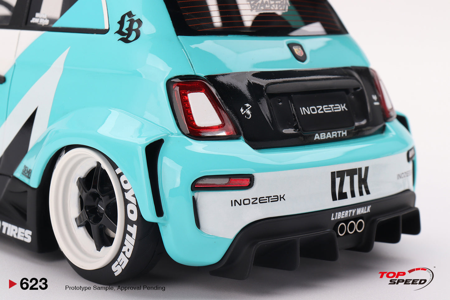Topspeed Fiat Abarth 595 LB-Works x Abas Works IZTK Teal 1:18