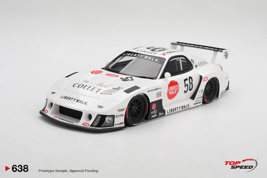 Topspeed Mazda RX-7 FD RS #58 LB-Hinomaru LBWK 2025 White 1:18