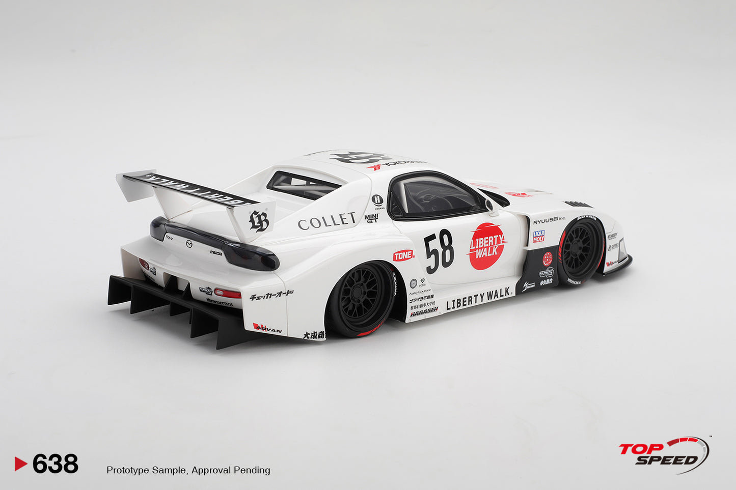 Topspeed Mazda RX-7 FD RS #58 LB-Hinomaru LBWK 2025 White 1:18