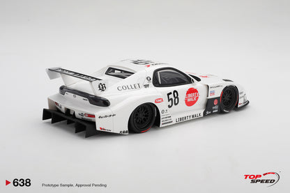 Topspeed Mazda RX-7 FD RS #58 LB-Hinomaru LBWK 2025 White 1:18