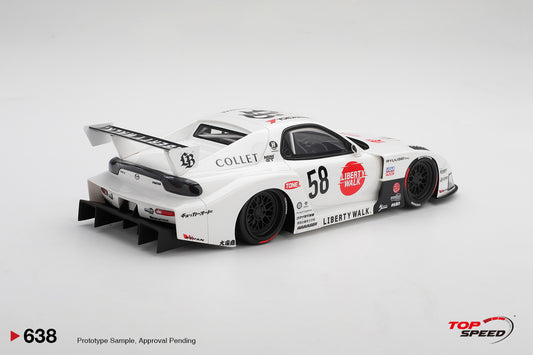 Topspeed Mazda RX-7 FD RS #58 LB-Hinomaru LBWK 2025 White 1:18