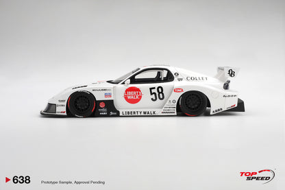 Topspeed Mazda RX-7 FD RS #58 LB-Hinomaru LBWK 2025 White 1:18