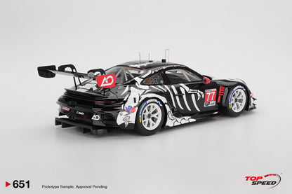 Topspeed Porsche 911 GT3 R (992) #77 Skeleton Rexy AO Racing IMSA Winner 2025 Petit Le Mans 1:18
