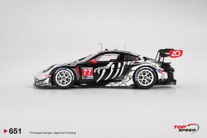Topspeed Porsche 911 GT3 R (992) #77 Skeleton Rexy AO Racing IMSA Winner 2025 Petit Le Mans 1:18