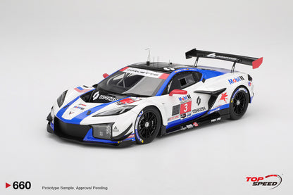 Topspeed Chevrolet Corvette C8 Z06 GT3.R #3 Corvette Racing by Pratt Miller Motorsports 2025 IMSA Sebring 12hrs 1:18
