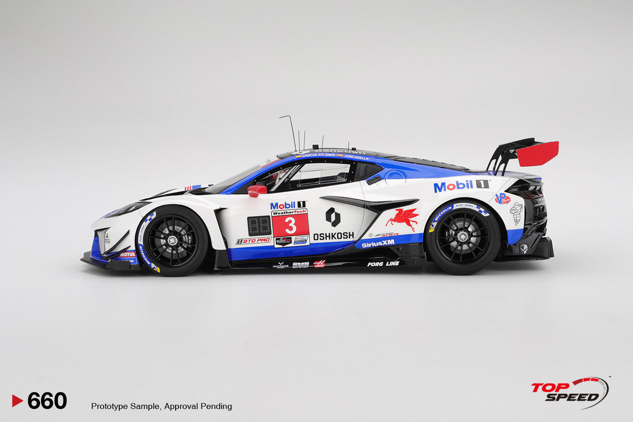 Topspeed Chevrolet Corvette C8 Z06 GT3.R #3 Corvette Racing by Pratt Miller Motorsports 2025 IMSA Sebring 12hrs 1:18