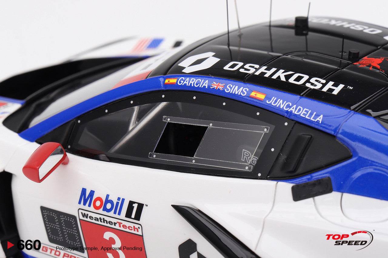 Topspeed Chevrolet Corvette C8 Z06 GT3.R #3 Corvette Racing by Pratt Miller Motorsports 2025 IMSA Sebring 12hrs 1:18