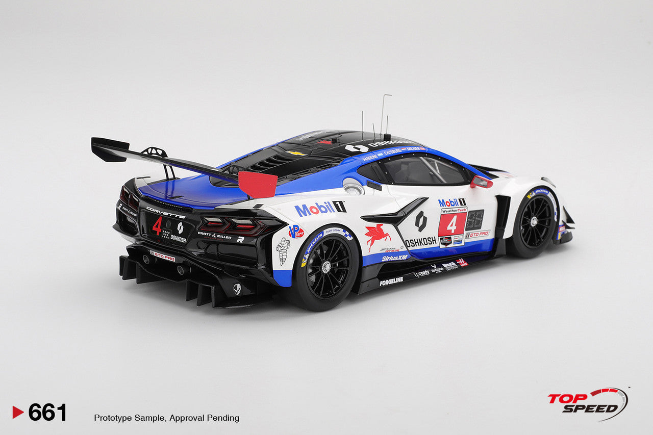 Topspeed Chevrolet Corvette C8 Z06 GT3.R #4 Corvette Racing by Pratt Miller Motorsports 2025 IMSA Sebring 12hrs 1:18