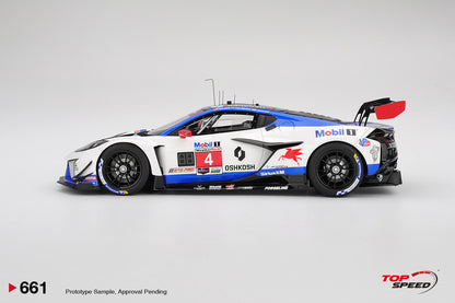 Topspeed Chevrolet Corvette C8 Z06 GT3.R #4 Corvette Racing by Pratt Miller Motorsports 2025 IMSA Sebring 12hrs 1:18