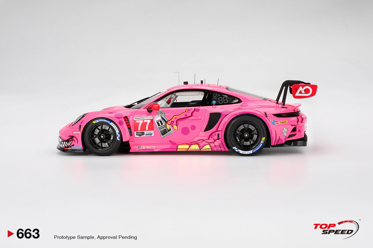 Topspeed Porsche 911 GT3 R (992) #77 Roxy AO Racing 2025 IMSA Detroit Grand Prix 1:18
