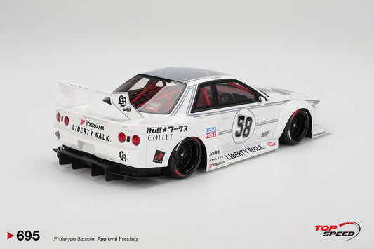 Topspeed Nissan GT-R32 LBWK Kaido House TAS 2025 White 1:18