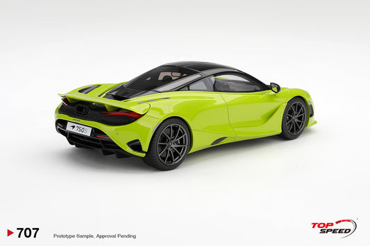 Topspeed 2023 Mclaren 750S Lime Green 1:18