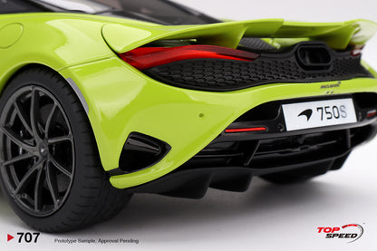 Topspeed 2023 Mclaren 750S Lime Green 1:18