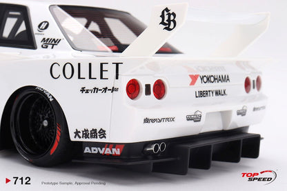 Topspeed Nissan GT-R R32 Kaido Works LB-Hinomaru White 1:18