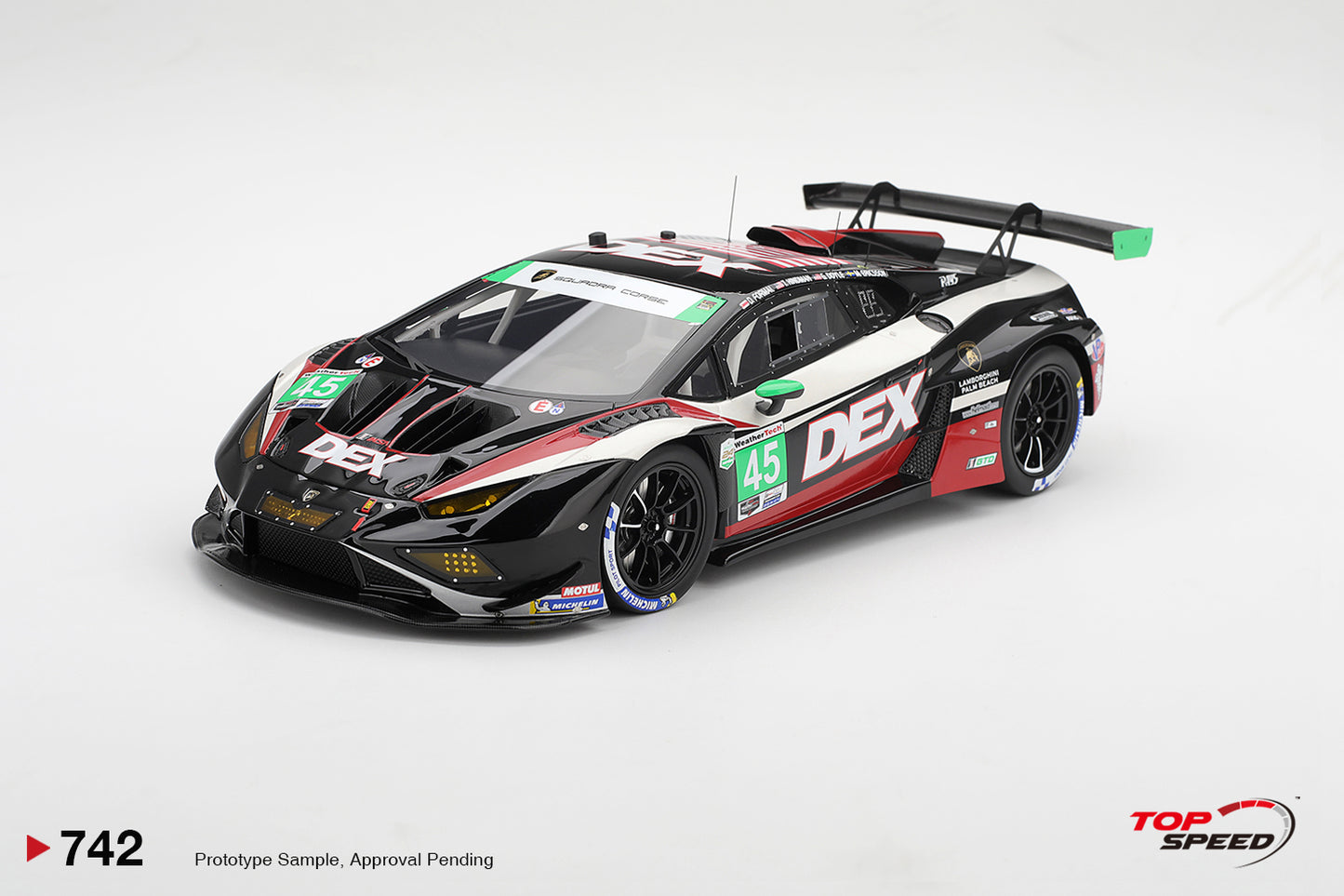 Topspeed Lamborghini Huracan GT3 EVO2 #45 DEX Wayne Taylor Racing IMSA 2026 Daytona 24hrs 1:18
