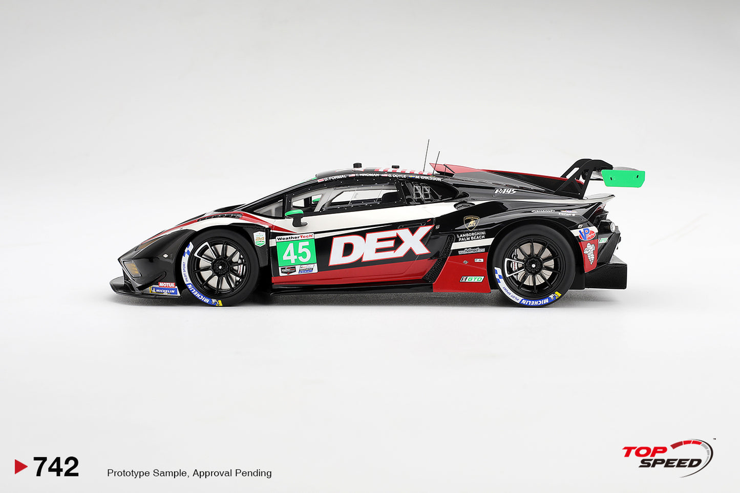 Topspeed Lamborghini Huracan GT3 EVO2 #45 DEX Wayne Taylor Racing IMSA 2026 Daytona 24hrs 1:18