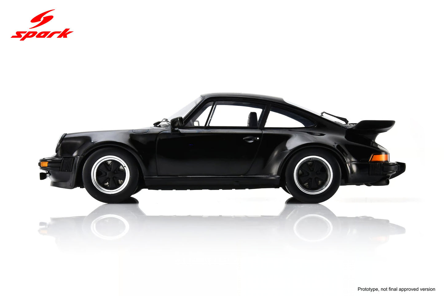 Spark Model 1978 Porsche 911 930 Turbo 3.3 Black 1:18 WITH DISPLAY