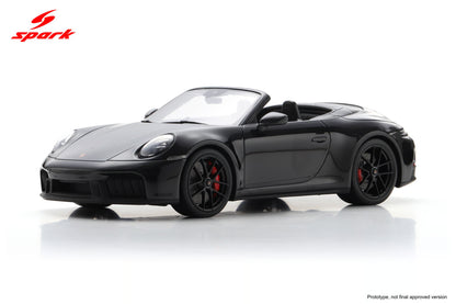 Spark-Model 2025 Porsche 911 (992.2) Carrera 4 GTS Cabriolet Jet Black Metallic WITH DISPLAY 1:18