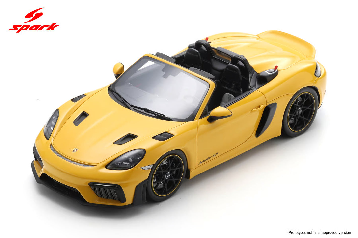 Spark-Model 2023 Porsche 718 Cayman Spyder RS Speed Yellow 1:18 WITH DISPLAY