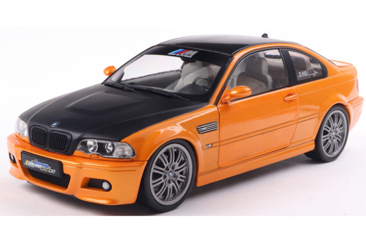 Solido 2000 BMW E46 Coupe Orange w/ Black Hood 1:18