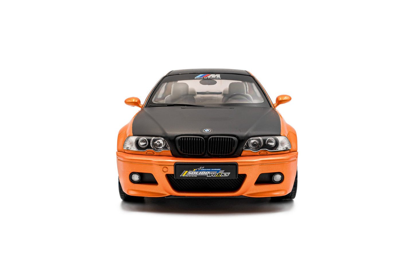 Solido 2000 BMW E46 Coupe Orange w/ Black Hood 1:18